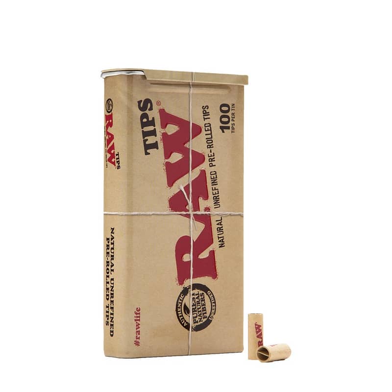 raw 100 pre rolled tip tin