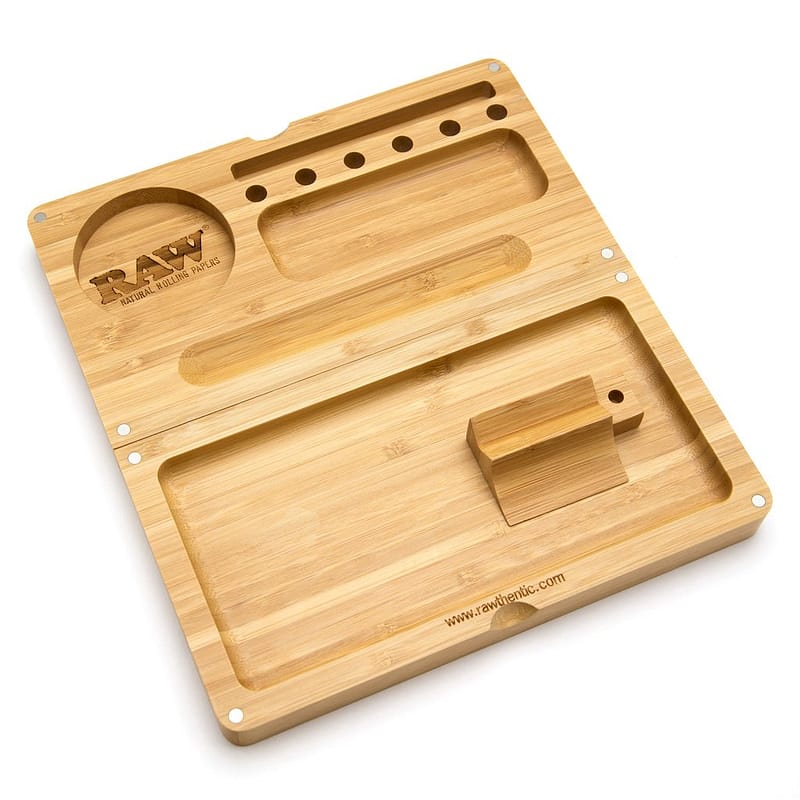 raw backflip magnetic bamboo rolling tray